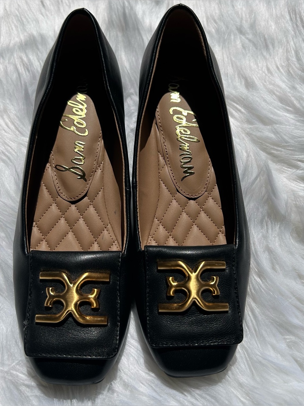 Sam Edelman Emina Square Toe Flats in black